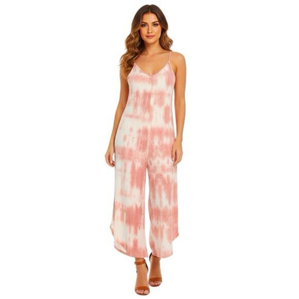 21 Saints Womens Jumpsuit Pants Size Large Capri Romper Tie Dye Y2k 90s Hipster